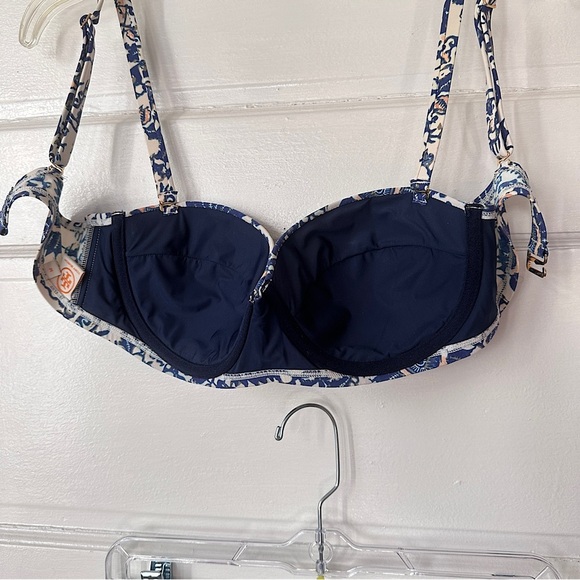 Tory Burch 2 Piece Bikini Swimsuit Push Up Padded Removable Straps Paisley Print - Picture 9 of 17